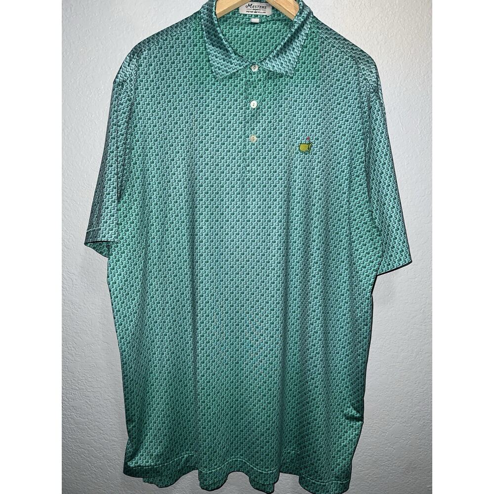 Masters Peter Millar Polo Shirt Mens XL AOP Masters Performance Golf Augusta